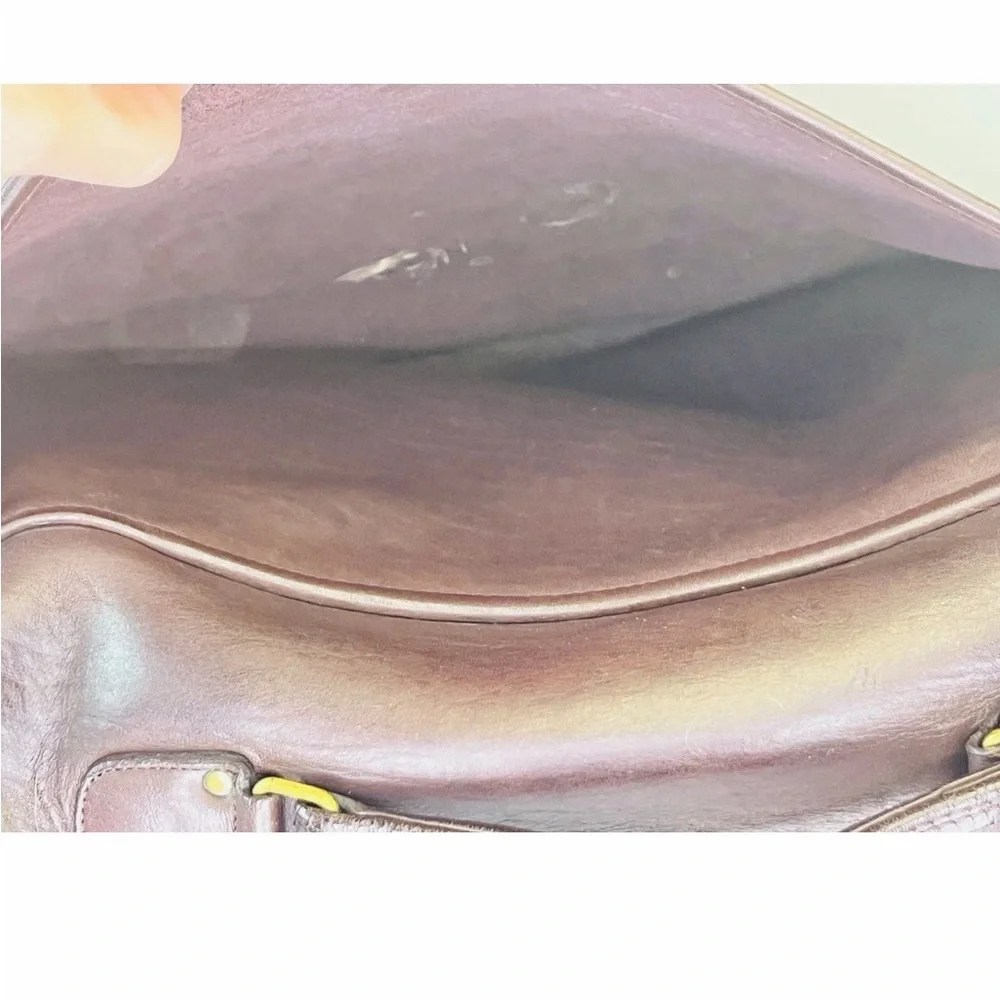 Vintage Coach Carrier NYC Bag Purse USA Burgundy leather 80s Musette Crossbody - Picture 10 of 15